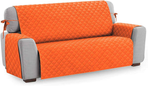 Copridivano Trapuntato Proteggi Salva Divano Poltrona Tinta Unita Arancione 4 Posti