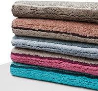 Tappeto Bagno Puro Cotone 55x90 cm Morbida Colori Vivaci Lavabile Made In Italy Beige