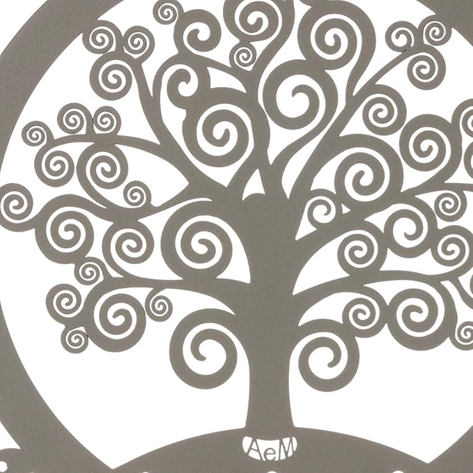 Portachiavi da Parete Albero della Vita Fango - Design Moderno in Acciaio, 5 Ganci, Decorativo per Ingresso e Ufficio - Arti e Mestieri, Made in Italy