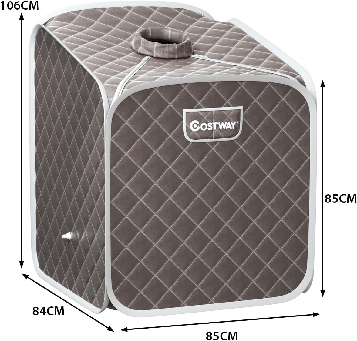 Sauna a Vapore Portatile con Telecomando, Cabina Sauna a Vapore Pieghevole con Sedia e 9 Livelli di Temperatura, Telaio in metallo (Grigio)