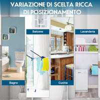 Mobile per Lavatrice, Organizzatore Bagno con 3 Mensole, Scaffale per Bagno con Mensola Interna Regolabile e 2 Ante, Salva Spazio per il Bagno (Bianco)