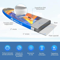 Tavola SUP Gonfiabile, Tavola da SUP, Stand Up Paddle Board Gonfiabile, Surf Board Gonfiabile con Accessori Completo