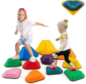 Pietre di Bilanciamento per Bambini 3+ Anni, Pietre Impilabili Antiscivolo da Interno/Esterno, Stepping Stones per Promuove la Coordinazione dell'Equilibrio e la Forza