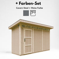 Casetta da Giardino di QUALITÃ€ PREMIUM 4,3mq-L161xW411cm - TIMBELA M902-CAVERN STEEL