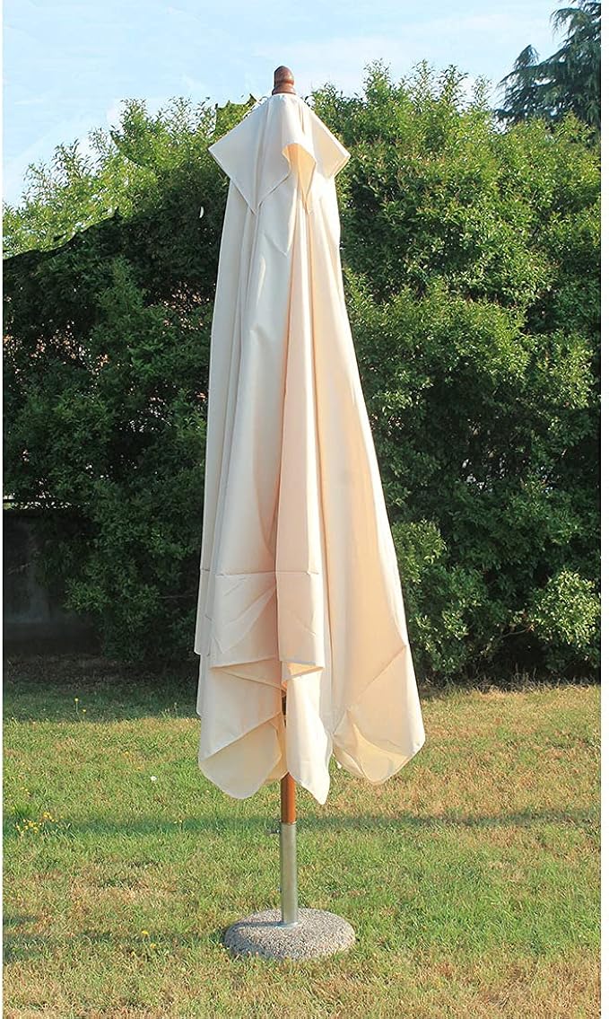Ombrellone quadrato da giardino 3×3 mt in legno con palo centrale con carrucola Tomaino 1003 