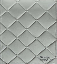 Tessuto FintaPelle Nautica Tappezzeria Alta Qualità "PRUATEK" - Colore ROMBI BIANCO 0376 - Morbida e Resistente - Vendita al Metro - H.140