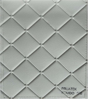 Tessuto FintaPelle Nautica Tappezzeria Alta Qualità "PRUATEK" - Colore ROMBI BIANCO 0376 - Morbida e Resistente - Vendita al Metro - H.140