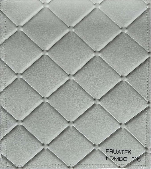 Tessuto FintaPelle Nautica Tappezzeria Alta Qualità "PRUATEK" - Colore ROMBI BIANCO 0376 - Morbida e Resistente - Vendita al Metro - H.140