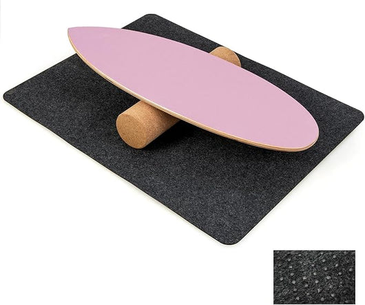 Balance Board in Legno, Tavola di Equilibrio con Rullo e Tappetino per Allenamento Skateboard Hockey Snowboard Surfing, Attrezzi 3 in 1 per Esercizi Equilibrio e Tonificazione Core