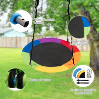 Altalena da Giardino a Nido, Altalena da Giardino per Bambini Con Telaio in Metallo, Regolabile in Altezza: 100-180 cm, Capacità di Carico 150 kg, Con Kit Sospensione (Colorato)