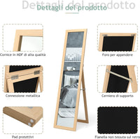 Specchiera da Terra Autoportante a Figura Intera, Specchio Rettangolare, in Legno (Legno)