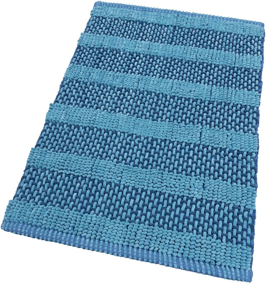 Tappeto Camera Scendiletto Bagno 60x120 Cm Cotone Intrecciato Morbido Assorbente Azzurro