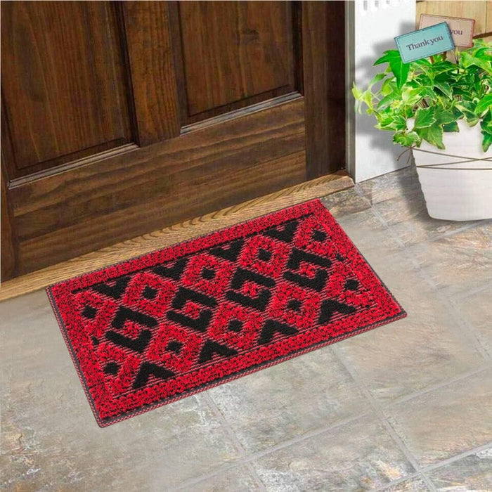 Zerbino Ingresso 40x70 cm Asciugapassi Assorbente Antiscivolo Vellutato Made In Italy Rosso