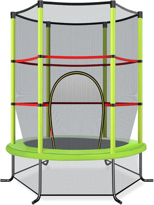 Trampolino Elastico Bambino in Acciaio, Tappeto Elastico Bambini da Esterno e da Interno, con Rete e Cusicnetti Antiscivolo