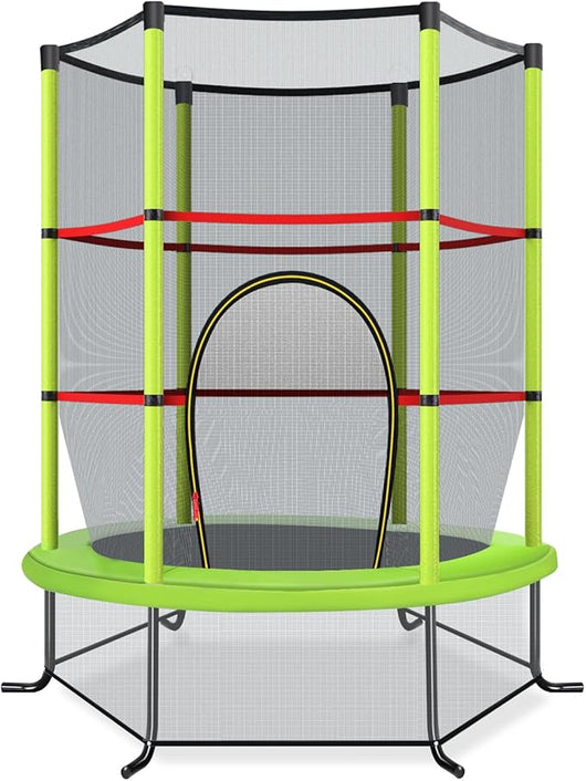 Trampolino Elastico Bambino in Acciaio, Tappeto Elastico Bambini da Esterno e da Interno, con Rete e Cusicnetti Antiscivolo