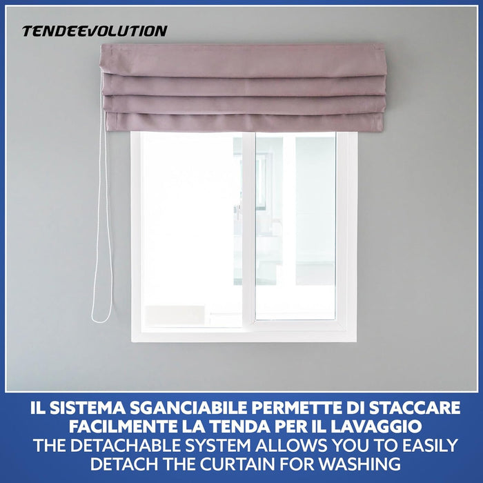 BASTONE BINARIO PER TENDA A PACCHETTO CON 10 CALATE A SGANCIO RAPIDO IN ALLUMINIO BIANCO LUNGHEZZA 280 CM Attacco Parete COMANDO A SINISTRA