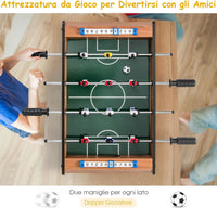 Mini Calcio Balilla, Calcetto da Tavolo Salvaspazio con Maniglie 2 Palloni, Segnapunti, Gioco da Tavolo per Feste per Adulti e Bambini