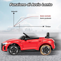 12V Audi RS e-tron GT Macchina Elettrica per Bambini, Auto Elettrica con Telecomando Luci LED e Musica, 3-5 km/h, Regalo per Bambini 37-95 Mesi (Rosso)