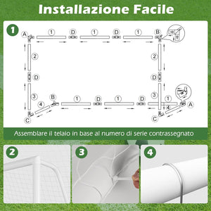 Porto per Calcio per Bambini, Rete da Calcio Resistente alle Intemperie e Telaio in UPVC con Pali di Fissaggio e Coni da Calcio per Allenamenti in Cortile