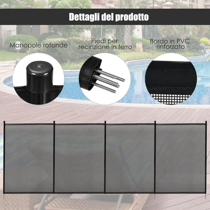 Recinzione di Protezione per Piscina, Barriera Protettiva, Cancelletto di Sicurezza per Piscina, 360 x 125 cm