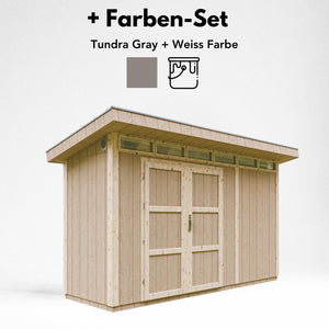 Casetta da Giardino di QUALITÃ€ PREMIUM 4,3mq-L161xW411cm - TIMBELA M902A-TUNDRA GREY