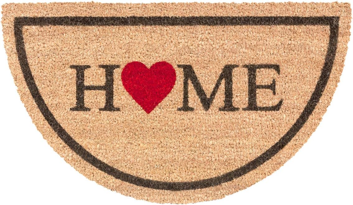 Zerbino Cocco Semiluna 38x68 Cm Moderno Antiscivolo Tappeto Ingresso Entrata Dis.A