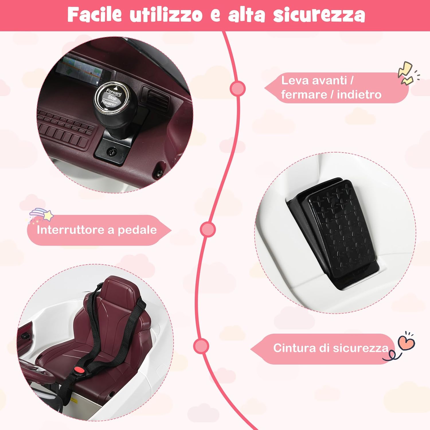 Lexus Auto Elettrica per Bambini, Macchina Elettrica Cavalcabile con Telecomando Luci LED Luminose Musica e Storie, 3-5 km/h, per Bambini 37-96 Mesi (Bianco)