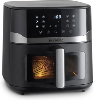 Innoliving Friggitrice ad Aria Digitale 10 Litri INN-892 con 12 Programmi Preimpostati, Touch Screen e Pannello Digitale, Finestra di Controllo e Luce Interna