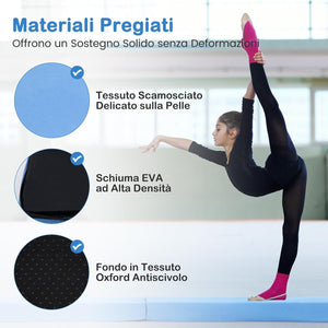 Trave Ginnastica Artistica per Bambini 210 cm, Trave di Equilibrio Pieghevole e Portatile per Casa con Manici, Copertura in Suede Rimovibile e Fondo Antiscivolo