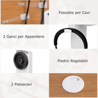 Scrivania Regolabile in Altezza, Scrivania con 3 Impostazioni di Altezza Memorizzabili, 2 Ganci e Gestione dei Cavi, Scrivania da Ufficio e Casa, 120 x 60 x 73-122 cm (Legno)