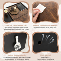 Mobile per Lettiera per Gatti con Cassetto Estraibile, Ruote Girevoli, Anta a Ribalta, Mobile Nascondi Lettiera per Gatti in Legno per Gattini e Gatti di Grandi Dimensioni