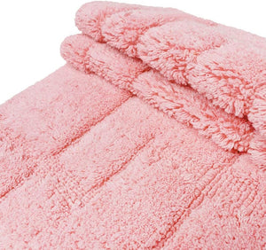 Tappeto Bagno Puro Cotone Morbido 3D Camera Sendiletto Elegante Lavabile Rosa 55x120 cm