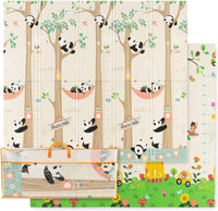 Tappeto Gioco per Bambini Pieghevole, Tappeto per Pavimento Grande da 200 x 180 cm con Borsa da Trasporto per Interni ed Esterni, Tappeto Impermeabile e Reversibile per Bambini, Neonati