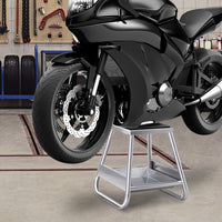 Cavalletto Sollevatore per Moto da Cross, Supporto per Moto Fuoristrada in Metallo con Superficie Antiscivolo, Vaschetta Olio Rimovibile, Portata 450 kg