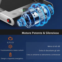 Tapis Roulant 2 in 1, Tapis Roulant Elettrico Pieghevole Salvaspazio da 0,75HP con APP e Telecomando, Supporto per Cellulare, Display a LED e Altoparlante (Argento)