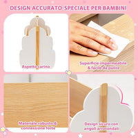 Libreria per Bambini in Legno, Scaffale di Stoccaggio a 2 Livelli per Bambini e Bambine, Organizzatore di Libri e di Giocattoli, Ideale per Caremetta e Nido, 52 x 46 x 62,5 cm (Bianco)