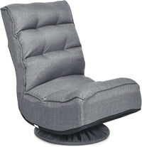 Poltrona Relax da Terra Pieghevole Reclinabile Girevole, Poltrone da Divano per Studio Salotto, con Schienale, Ottima per Rilassarti (Grigio)