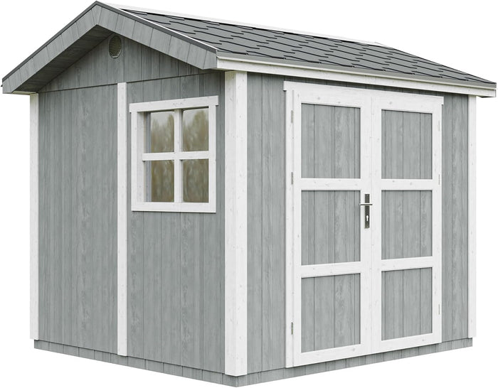 Casetta da giardino di qualit? premium 5,9 m² - H252x250x294 cm - Timbela M913A-CAVERN STEEL