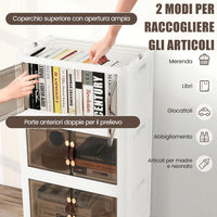 Set di Contenitori in PP, Contenitori Plastica con Coperchio, Scatola Portaoggetti Pieghevoli con Ruote, per Soggiorno, Camera da Letto, Cucina (L-Set di 4)