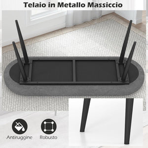 Panca Scarpiera da 113 cm, Panca da Ingresso con Cuscino Imbottito in Spugna e Gambe Metalliche Solide, Panca Fondo Letto per Soggiorno Camera da Letto, Carico 300 kg (Grigio)