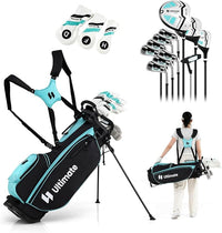Set Completo di Mazze da Golf con Sacca a Treppiede, Include con Driver 1 da 460CC, Legno 3, Ibrido, Ferri 5, 6, 7, 8, 9, P, S, Putter e Copertura Antipioggia per Destrimani