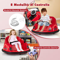 Autoscontro Elettrico per Bambini, Macchina Elettrica per Bambini con Luci LED, Connessione Wireless, Musica Giro a 360°, Macchina Cavalcabile per Bambini dai 18+ Mesi (Rosso)