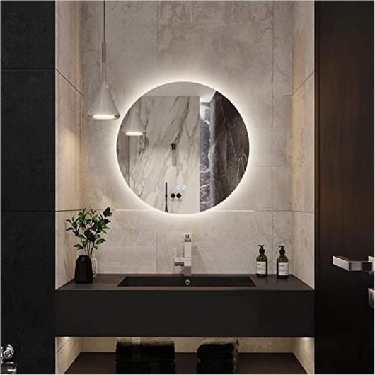 Specchio Bagno Led BUBBLE 70 cm, Specchio Rotondo da Parete Personalizzabile, Luce Led 4000K, Specchiera Bagno Made in Italy Bordo Filo Lucido Moderno