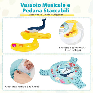 Jumperoo per Bambini, Centro attività Saltella con Altezza Regolabile, Gioco Saltellante con Sedile Girevole a 360°, Saltarello per Neonati con Luci e Suoni per Bambini 6+ Mesi (Azzurro)