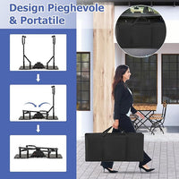 Tavolo per Manicure Pieghevole con Aspiratore Elettrico, Tavolo per Unghie Portatile con Luce LED, Cuscino Poggia Polso Clienti, Borsa e 4 Ruote Bloccabili (Nero)