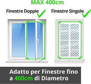 Innoliving Guarnizione Universale per Finestre INN-52001, Compatibile con Condizionatori d’Aria Portatili, Design Regolabile fino a 4m, Materiale Impermeabile TERYLENE, Sistema a Velcro con Zip