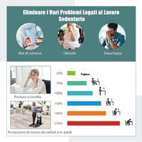 Scrivania Regolabile in Altezza con Ruote, Standing Desk Mobile con Piano Inclinabile e Scomparti, Scrivania per Laptop Ergonomica con Rotelle per Ufficio e Casa, Nera