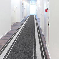 Tappeto Scala Passatoia Ingresso Corsia Scale Antiscivolo Stile Classico Grigio 67x550 cm