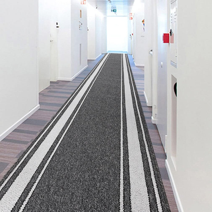 Tappeto Scala Passatoia Ingresso Corsia Scale Antiscivolo Stile Classico Grigio 67x550 cm