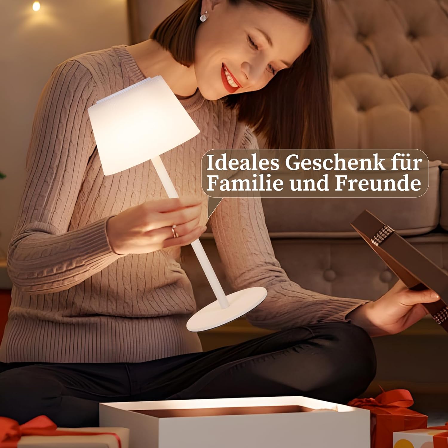 ZMH Lampada da tavolo LED moderna touch dimmerabile 3600mAh batteria per soggiorno